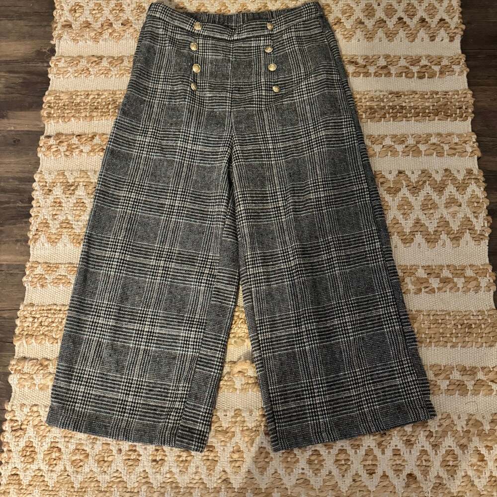 SHEIN Privé Women's Plaid Wide Leg Pants